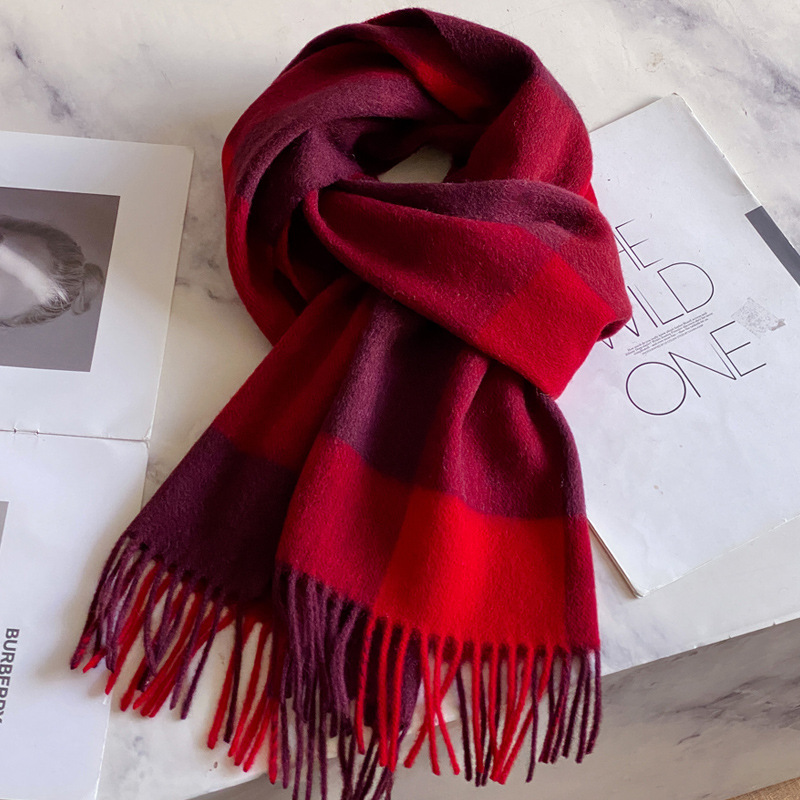 Wool Scarf Men - ผ้าพันคอขนสัตว์ 100% สำหรับผู้ชายและผู้หญิง ฤดูหนาว หนานุ่ม อบอุ่น