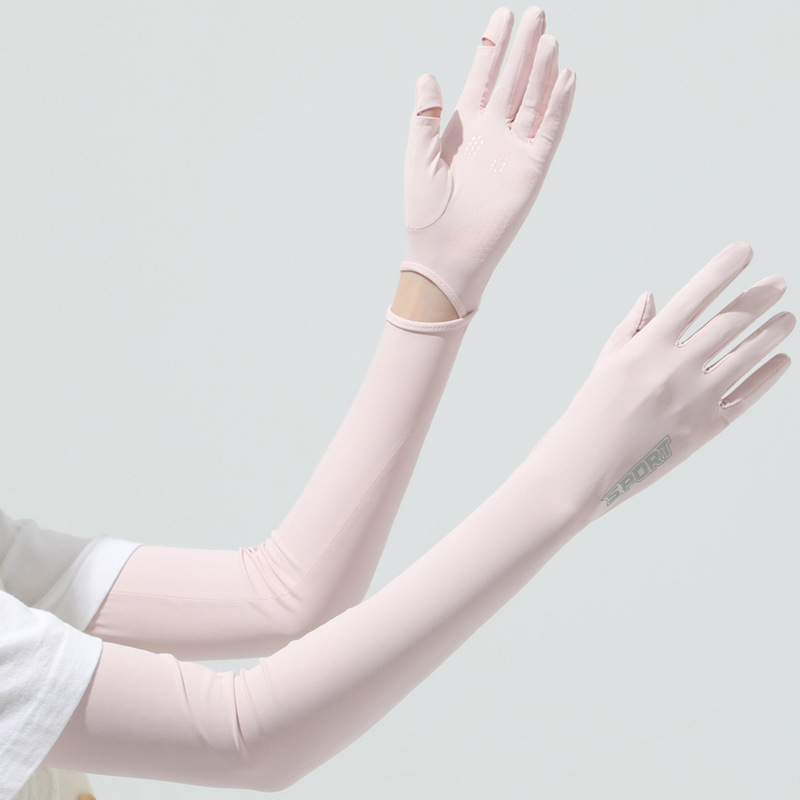 Touch Screen Gloves - ปลอกแขนป้องกันรังสียูวีของผู้หญิงสำหรับขับขี่แขนยาวถุงมือปั่นจักรยานยาวผ้าไอซ์ซิลค์สกรีนเย็นฤดูใบไม้ผลิฤดูร้อนกลางแจ้ง