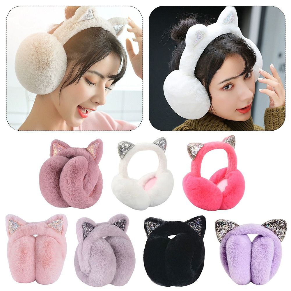 Earmuffs Foldable - หมวกบีนนี่ลายการ์ตูนแบบพับได้ ดีไซน์หูสัตว์น่ารัก ลายกระต่ายและกบ พร้อมที่ปิดหูแบบหนา