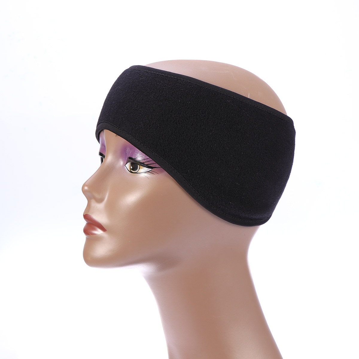 Fleece Ear Warmer Band - ที่ปิดหูสีดำแบบยูนิเซ็กส์สำหรับฤดูหนาว ผ้าฟลีซกันหนาว ที่ปิดหูยืดหยุ่น ผ้าสแปนเด็กซ์ ที่คาดผม อุปกรณ์เสริมสำหรับผม