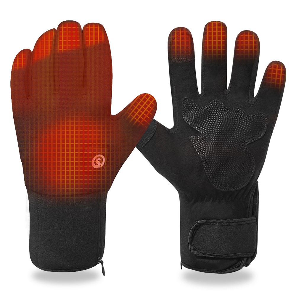 Touch Screen Gloves - ถุงมือทำความร้อนไฟฟ้าฤดูหนาวพร้อมแบตเตอรี่ที่อุ่นด้วยมือถุงมือให้ความร้อนมอเตอร์ไซด์หน้าจอสัมผัสกันน้ำถุงมือขี่จักรยาน