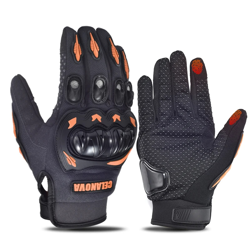 Touch Screen Gloves - ถุงมือมอเตอร์ไซค์แบบหนาสำหรับผู้ชาย หน้าจอสัมผัสได้ สำหรับขี่มอเตอร์ไซค์วิบาก ถุงมือไบค์เกอร์ อุปกรณ์เสริมสำหรับมอเตอร์ไซค์