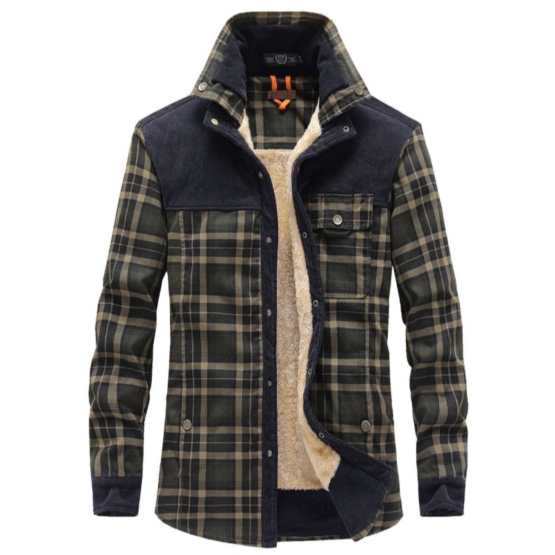 เสื้อแจ็คเก็ตผู้ชายสำหรับฤดูหน - Flannel Shirt Lined บทวิจารณ์และราคา