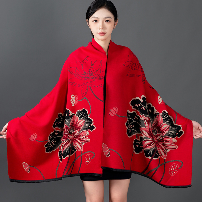 ผู้หญิงฤดูหนาวผ้าคลุมไหล่ผ้าพั - Cashmere Pashmina Wrap บทวิจารณ์และราคา