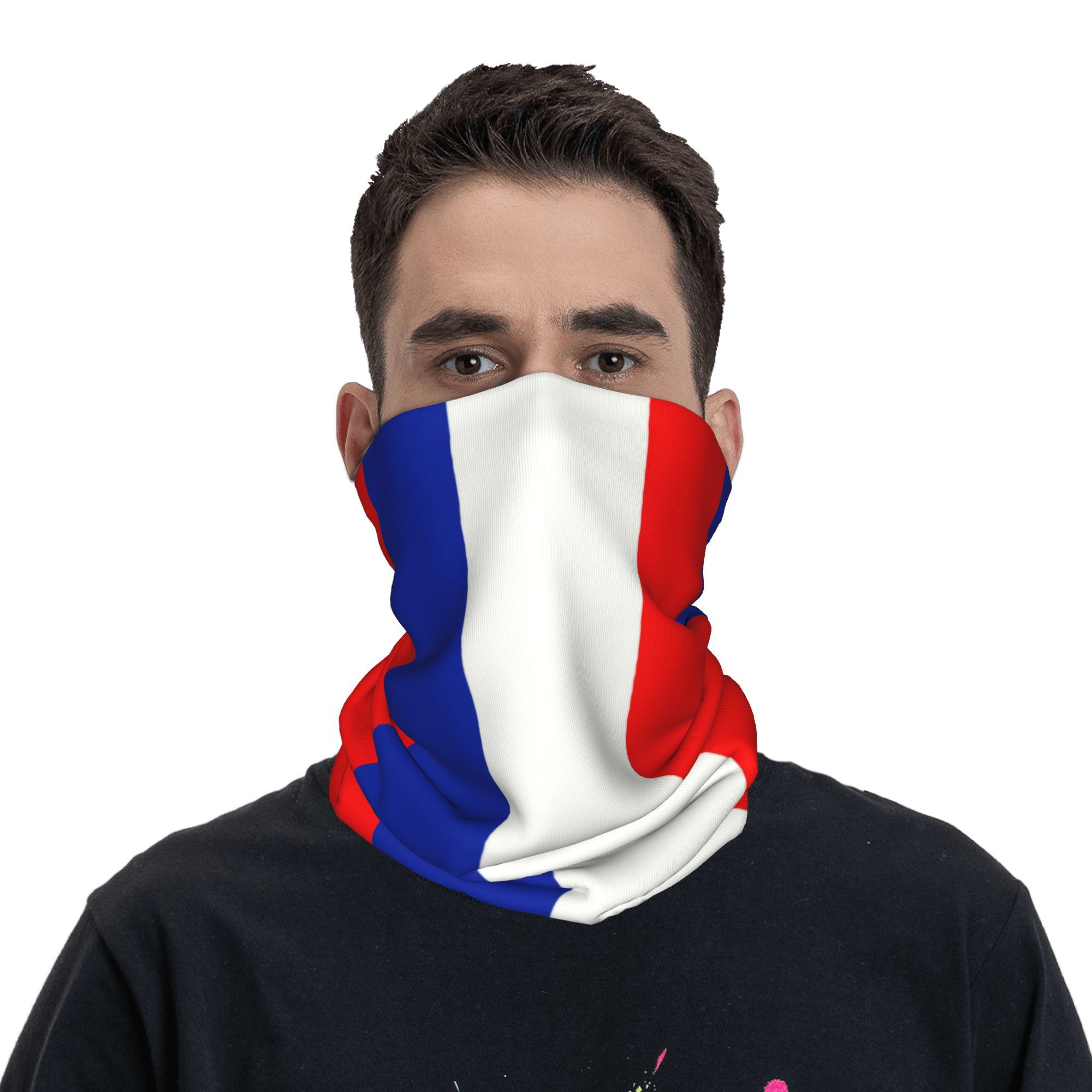 CUSTOM French FLAG ฝรั่งเศสผ้า - Neck Gaiter Fleece บทวิจารณ์และราคา