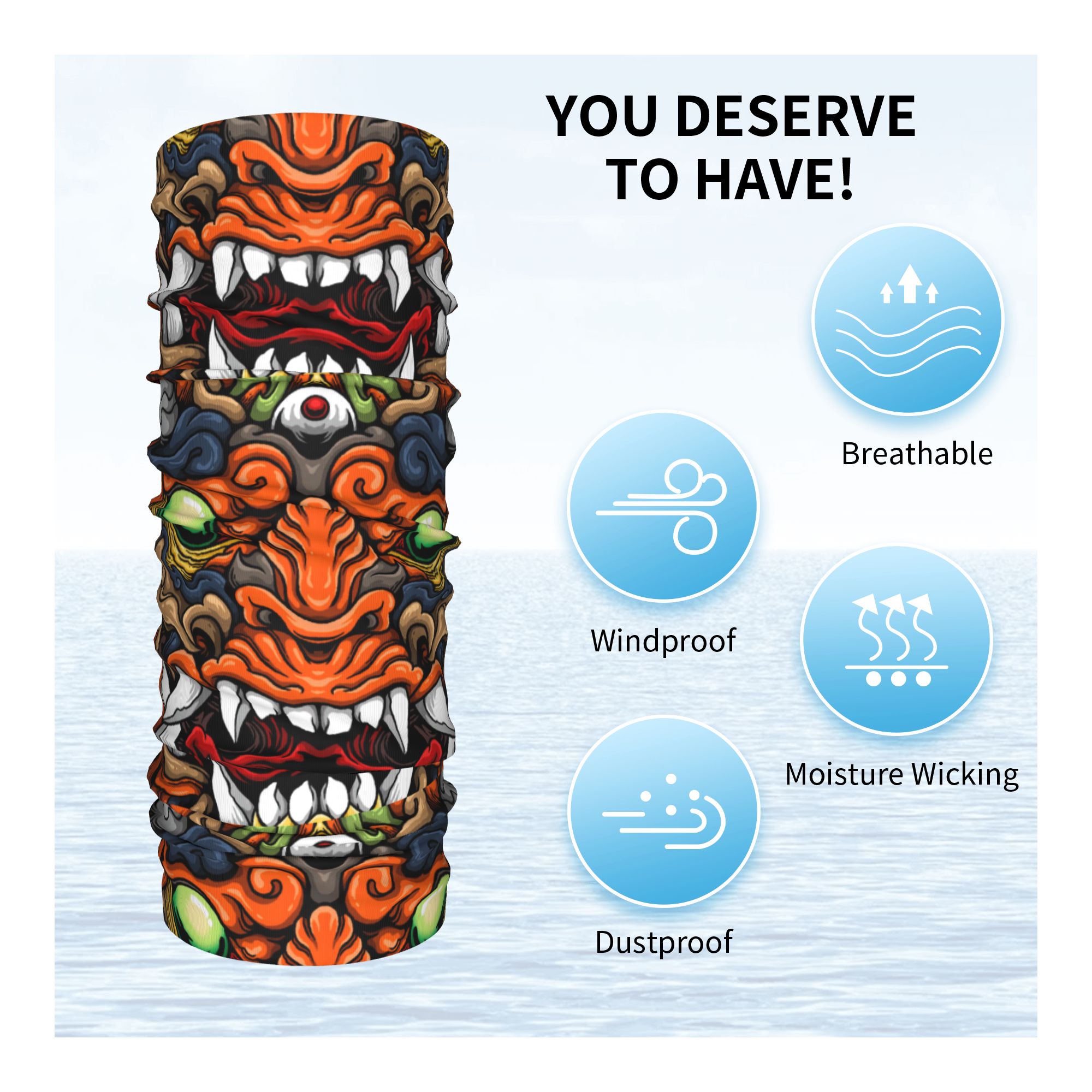 ผ้าพันคอแบบสวมศีรษะลายซามูไรปี - Neck Gaiter Fleece บทวิจารณ์และราคา